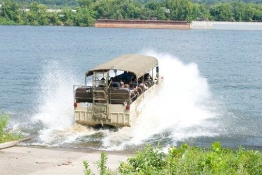 a duck boat in the water